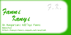 fanni kanyi business card